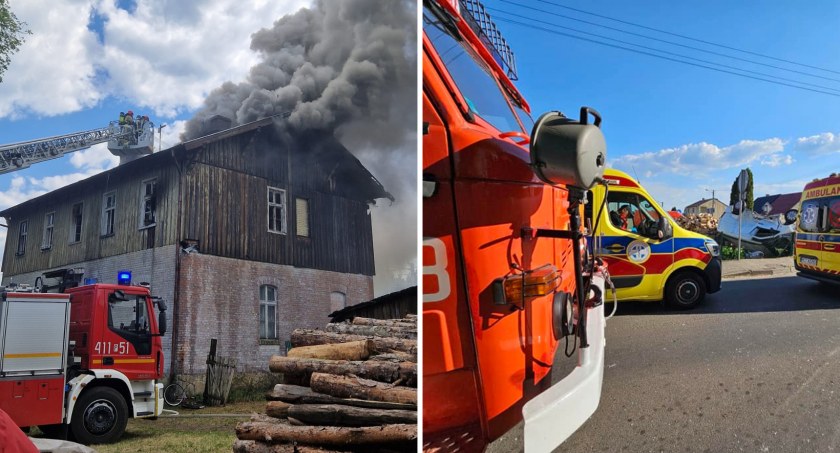 Groźne pożary w Drawskim Młynie i Połajewku. Wypadek w Śmieszkowie