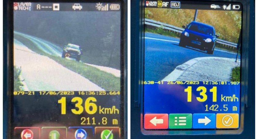 Drogą na Płotki pędził z prędkością 136 km/h. Pirat drogowy ukarany