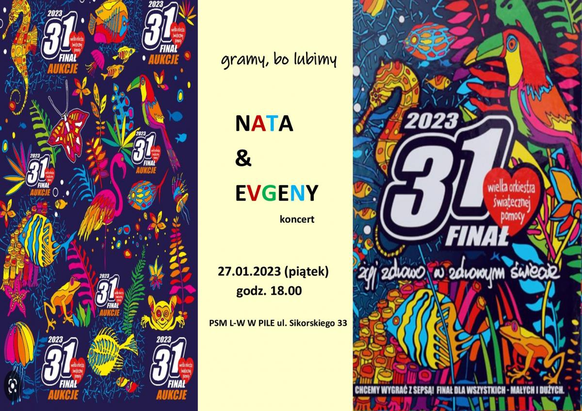 31 Finał WOŚP Piła. Dziś wieczorem w pilskiej spółdzielni koncert Nata & Evgeny