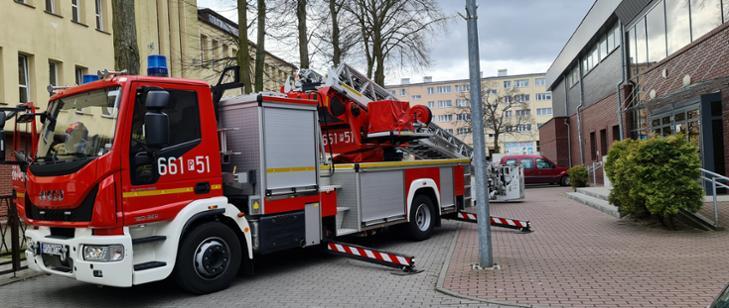 Akcja straży pożarnej w centrum Złotowa