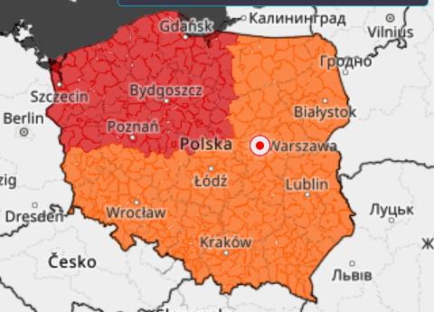 Ostrzeżenie przed orkanem Eunice
