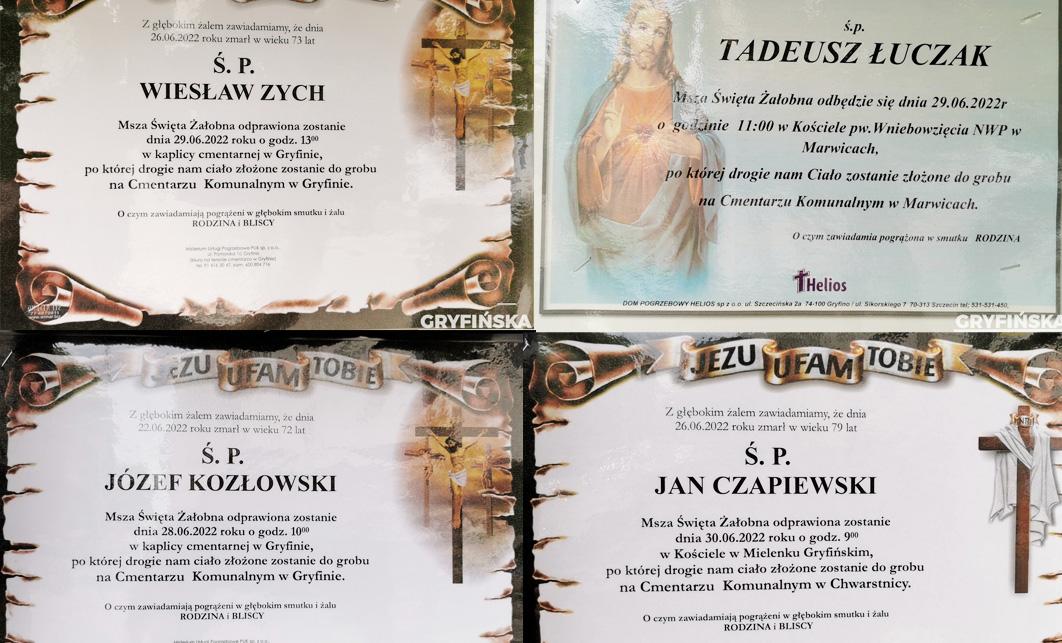 Nowe nekrologi na tablicy [GALERIA]