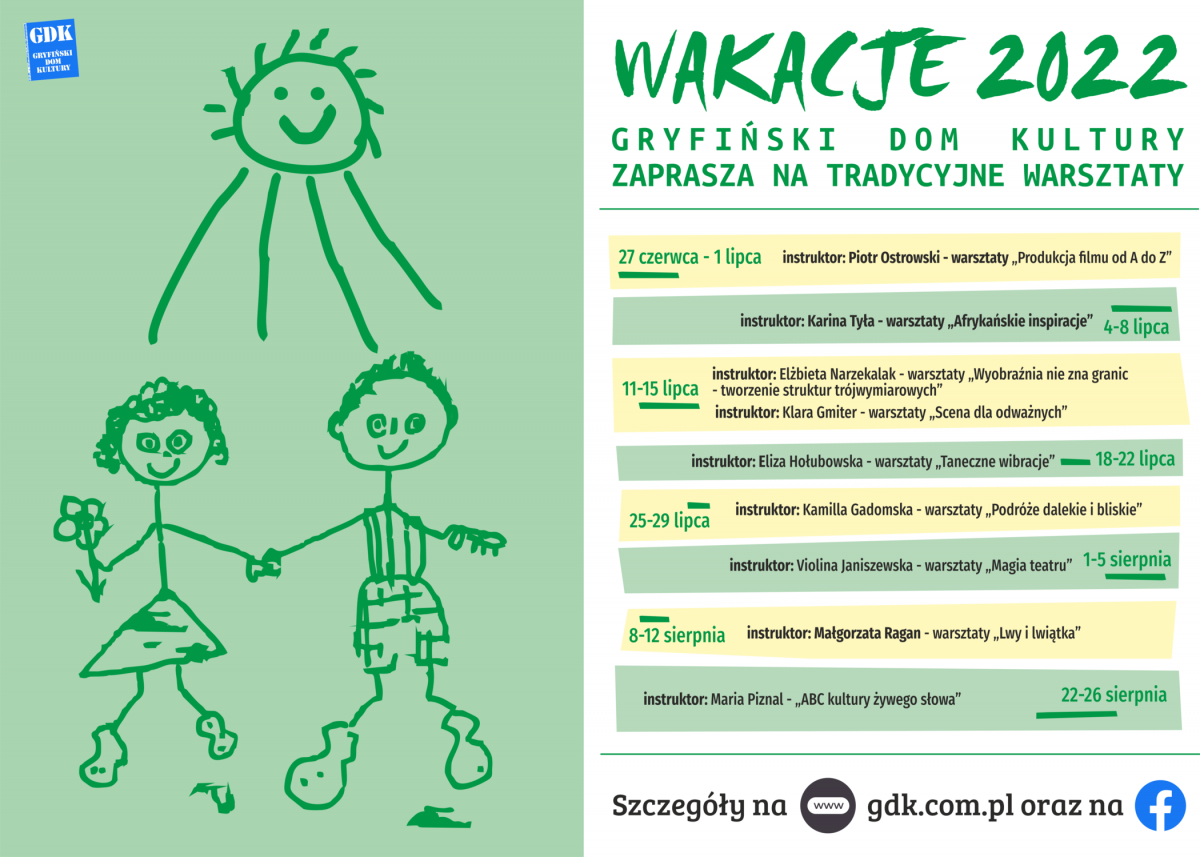To będą twórcze wakacje z Gryfińskim Domem Kultury