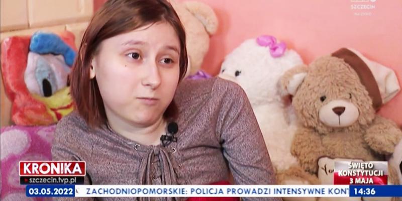 Reportaż TVP3 o niepełnosprawnej Anicie z Cedyni