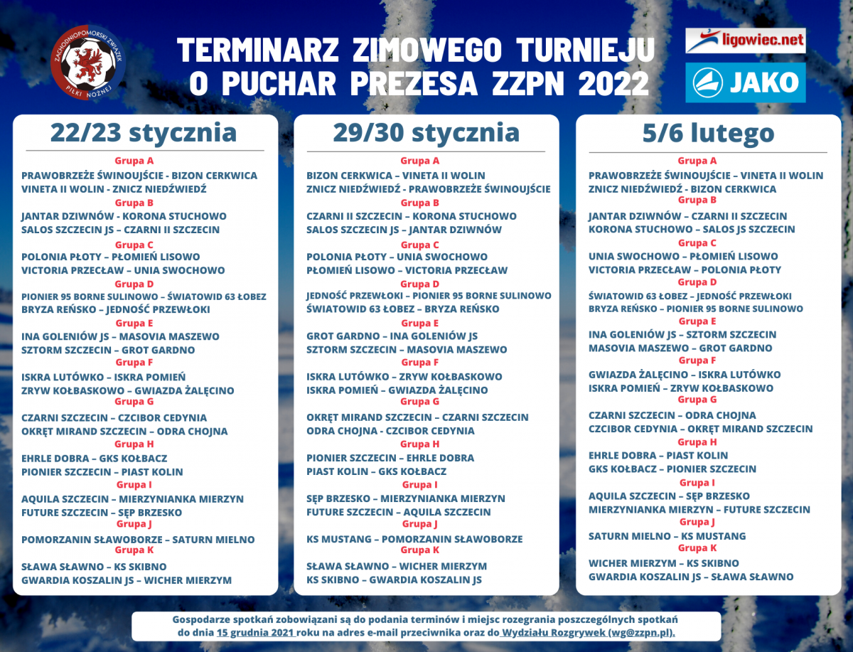 Cztery zespoły z powiatu gryfińskiego powalczą w Zimowym Turnieju o Puchar Prezesa ZZPN