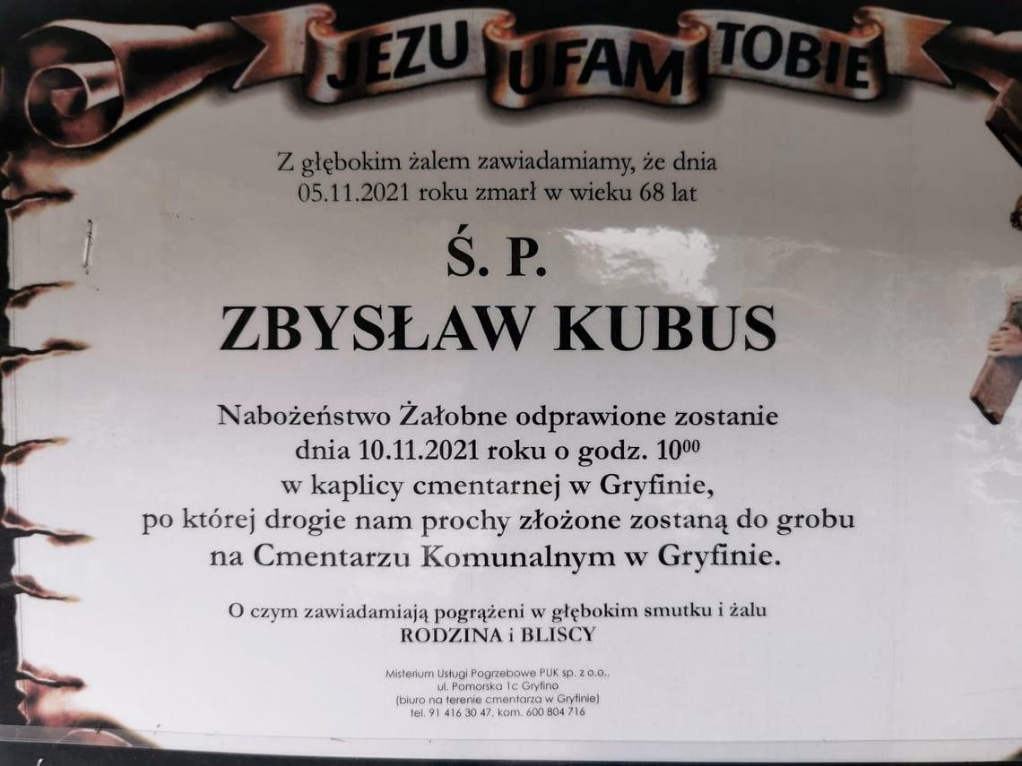 Zmarł Zbysław Kubus. Jutro pogrzeb