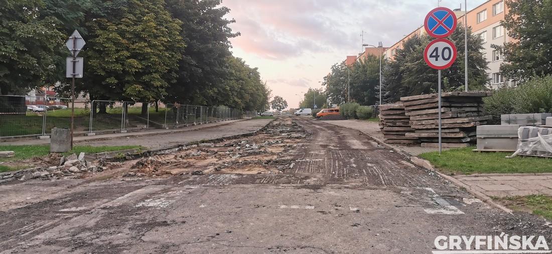 Trwa remont ul. Krasińskiego w Gryfinie