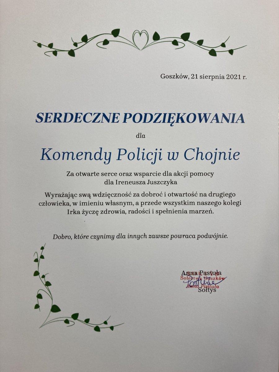Podziękowania za udział w festynie charytatywnym