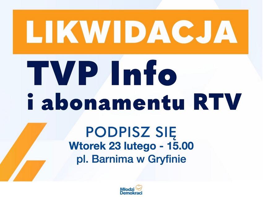 Młodzi demokraci z Gryfina chcą likwidacji TVP Info
