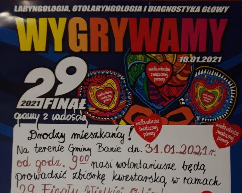 W Baniach też zapraszają na WOŚP