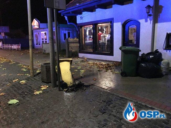 Palił się śmietnik. Gasili też ognisko