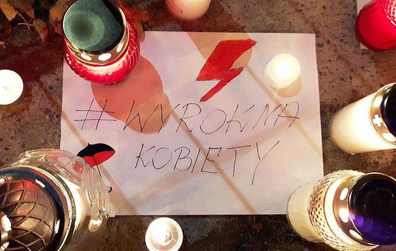 Protest przeciwko zaostrzeniu ustawy antyaborcyjnej w Gryfinie