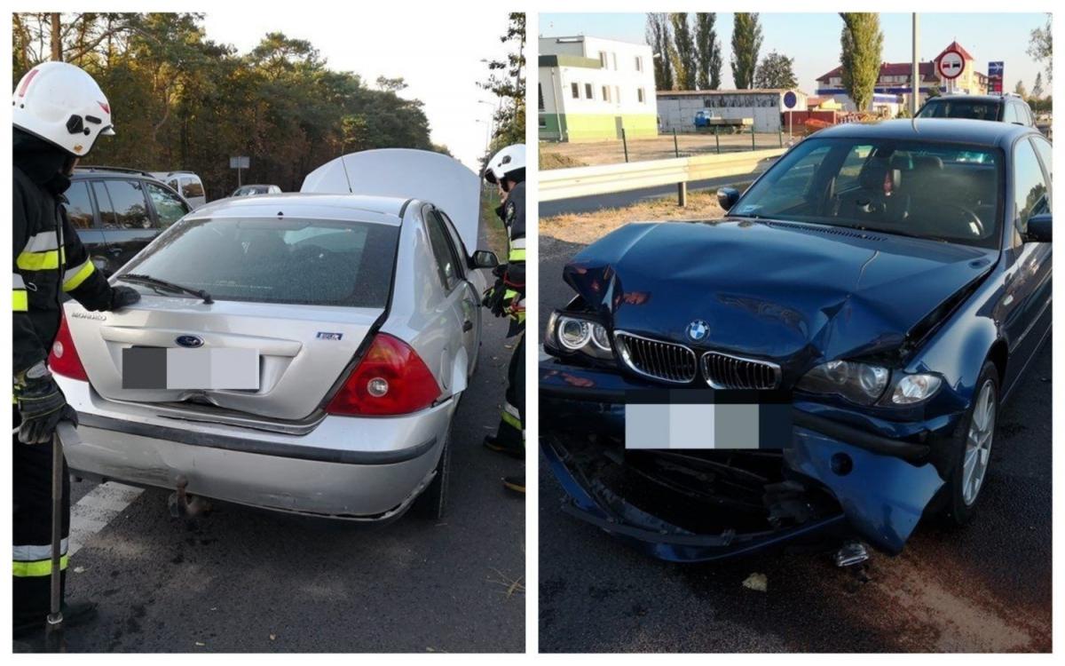 Wjechał swoim BMW w tył Forda. Kobieta w szpitalu