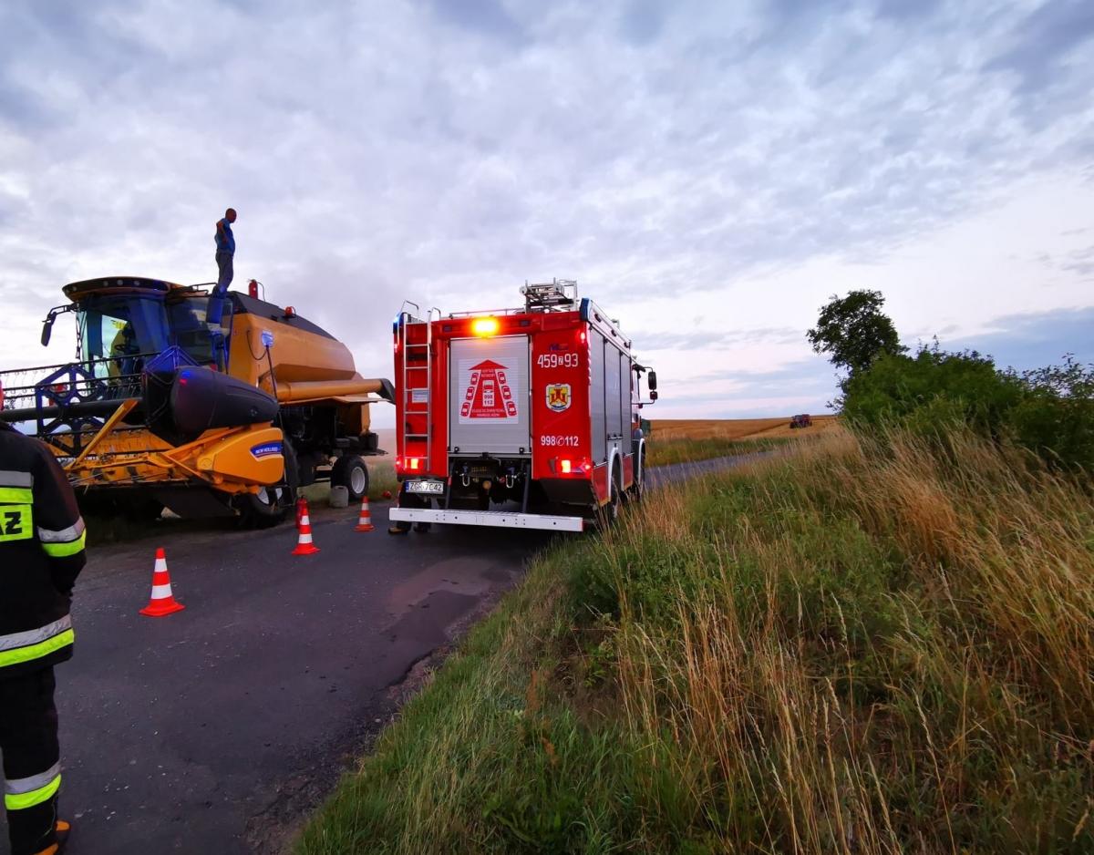 Palił się kombajn New Holland