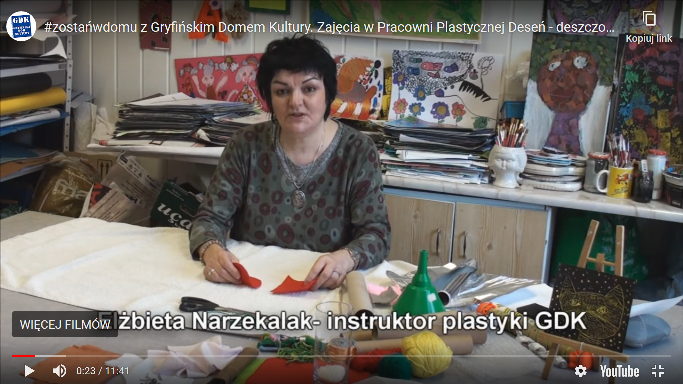 Zajęcia Gryfińskiego Domu Kultury w internecie