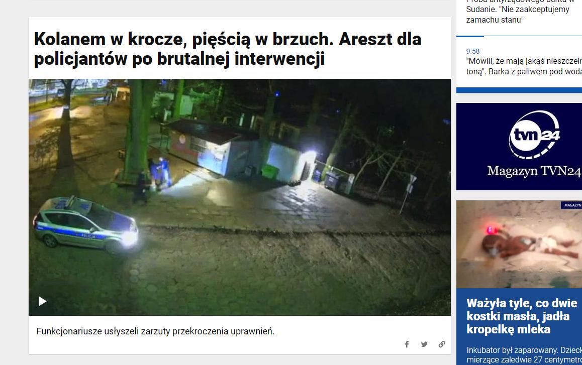 TVN 24 po naszym materiale zajęło się sprawą pobicia przez policjantów