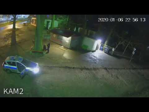 Brutalna interwencja policji zarejestrowana przez monitoring [VIDEO]
