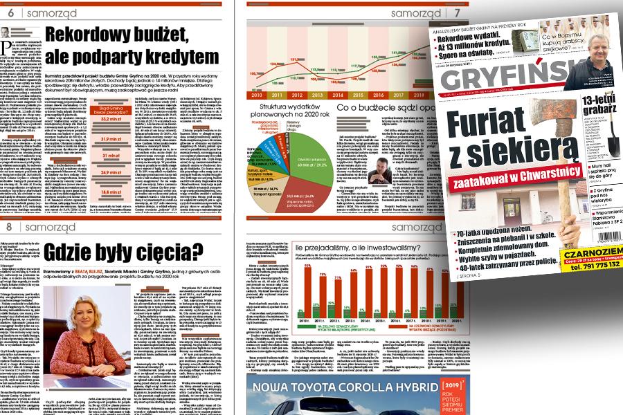Gazeta Gryfińska analizuje dochody i wydatki na przyszły rok