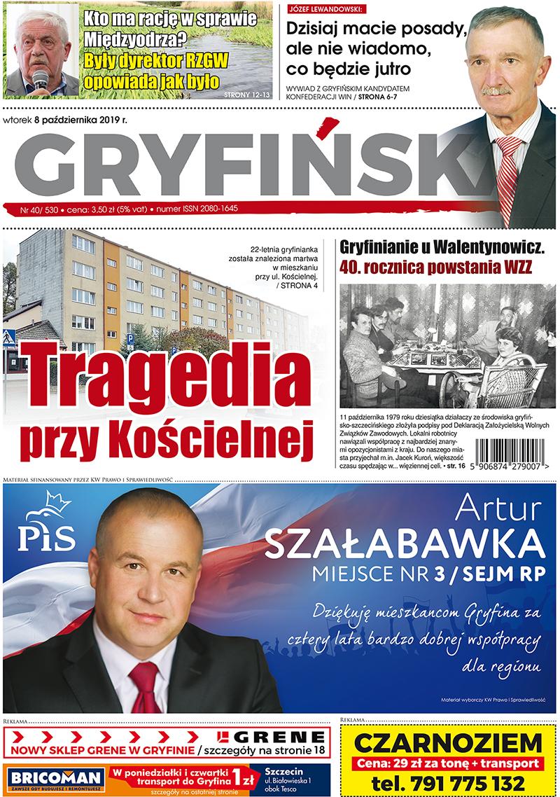Aktualne wydanie Gazety Gryfińskiej: Tragedia przy Kościelnej