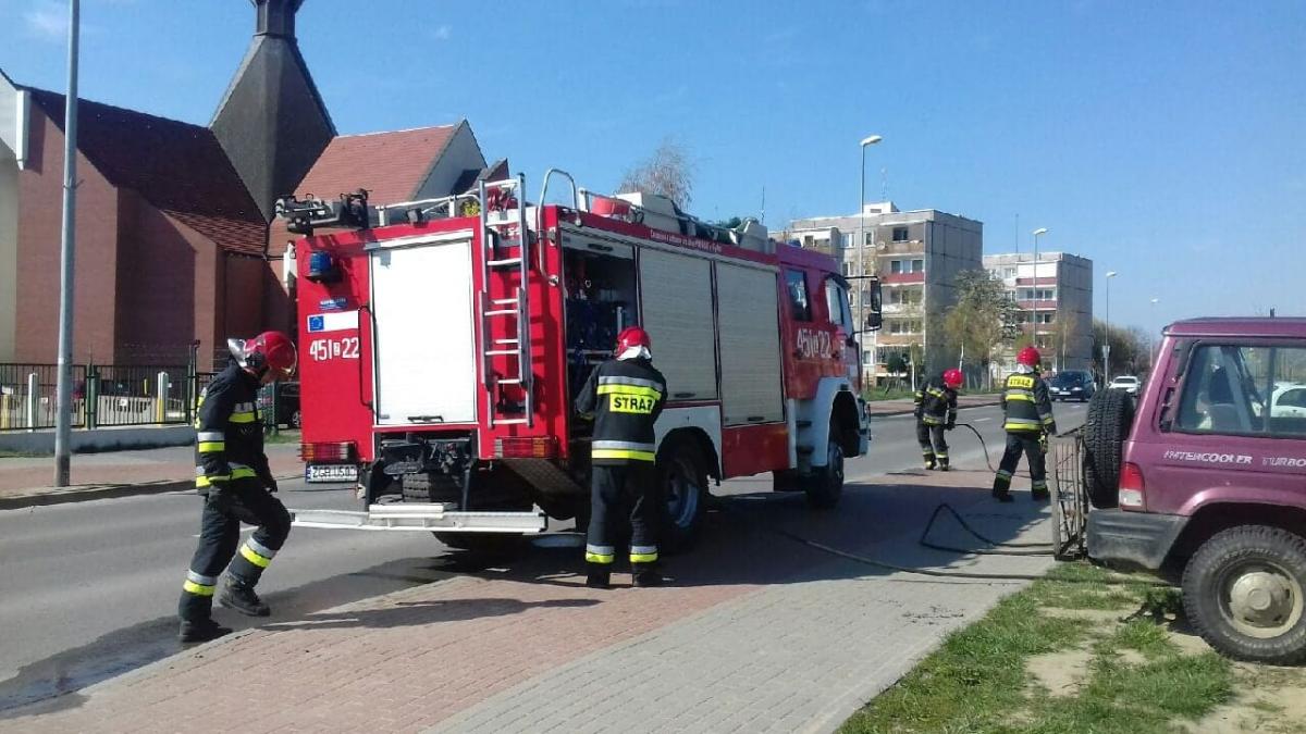 Pożar trawy na Górnym Tarasie