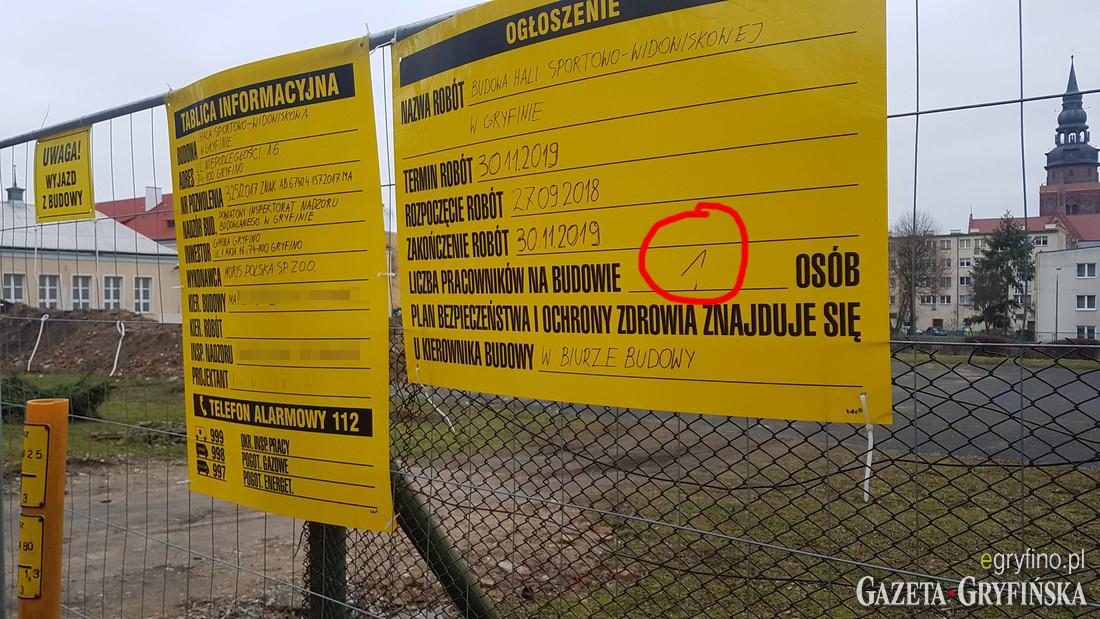 Halę sportową w Gryfinie buduje jedna osoba