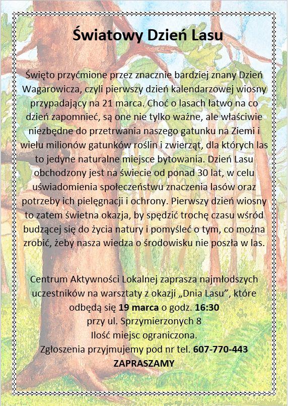Dzień Lasu w Centrum Aktywności Lokalnej