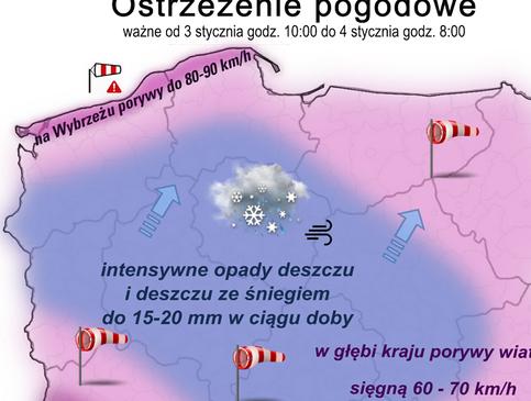 Silne porywy wiatru potrwają do czwartkowego poranka