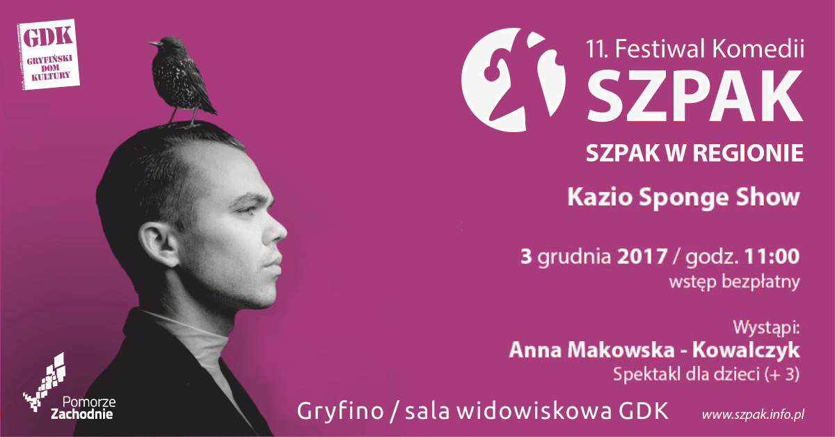Kabaret dla najmłodszych - Kazio Sponge w Gryfinie!