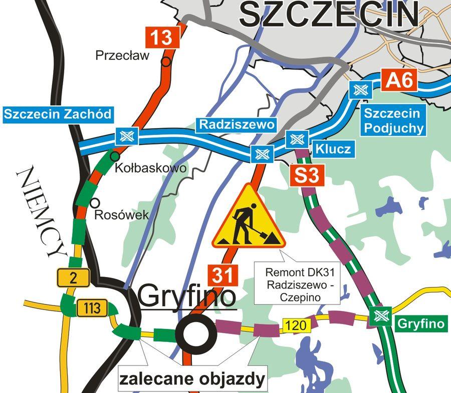 Utrudnienia na trasie do Szczecina. Od poniedziałku rusza remont krajówki