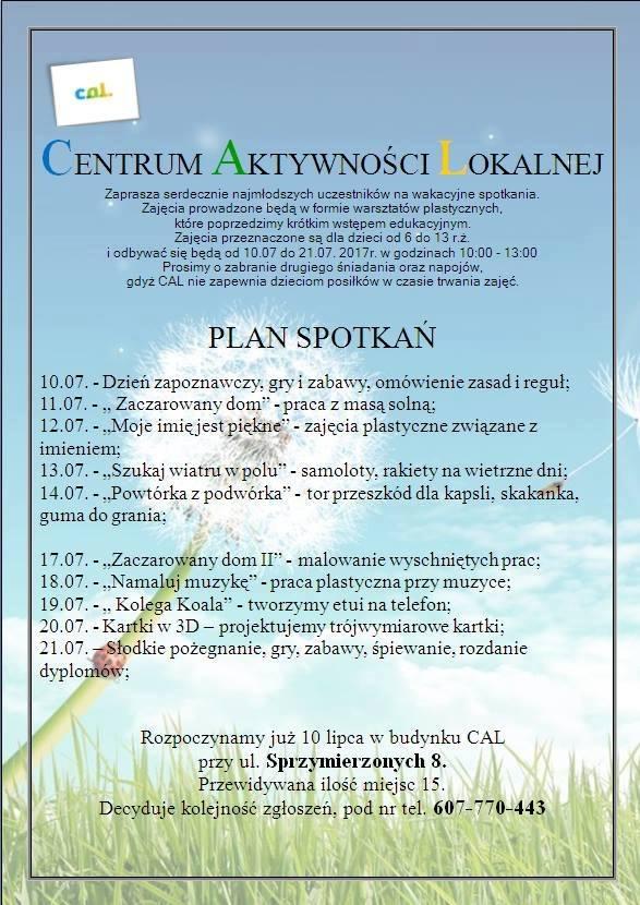 Wakacyjne zajęcia w CAL