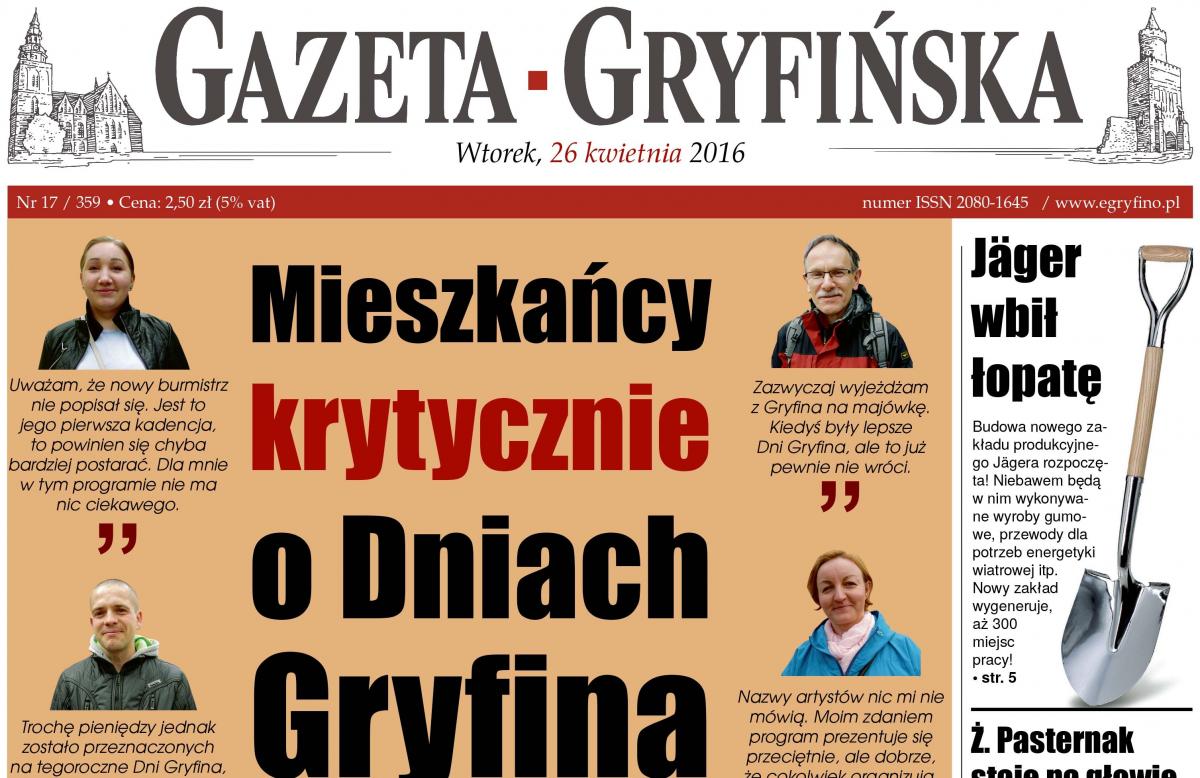 Nowa Gazeta Gryfińska już w sprzedaży!