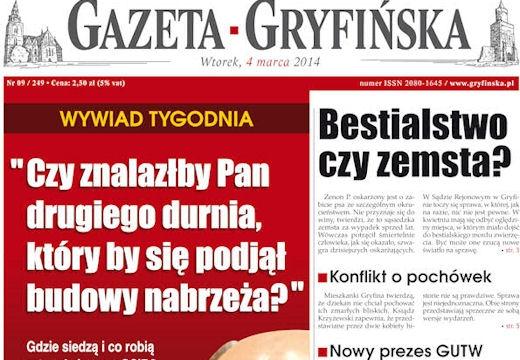 W dzisiejszej Gazecie Gryfińskiej