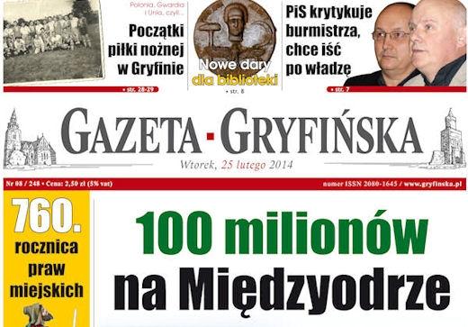 W dzisiejszym wydaniu Gazety Gryfińskiej