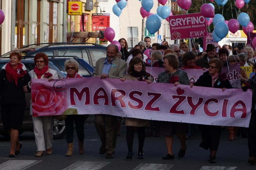 Różowe i niebieskie balony poszybowały ku niebu