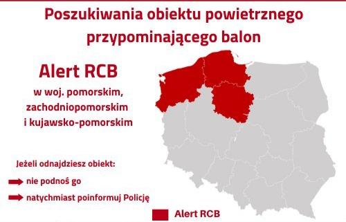 W naszym regionie może znajdować się balon obserwacyjny z Białorusi