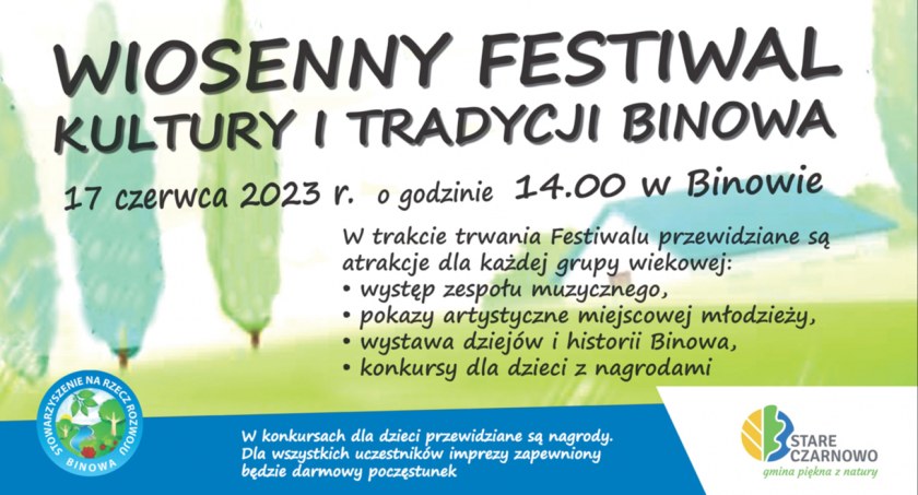 Zapraszają na Wiosenny Festiwal Kultury i Tradycji Binowa