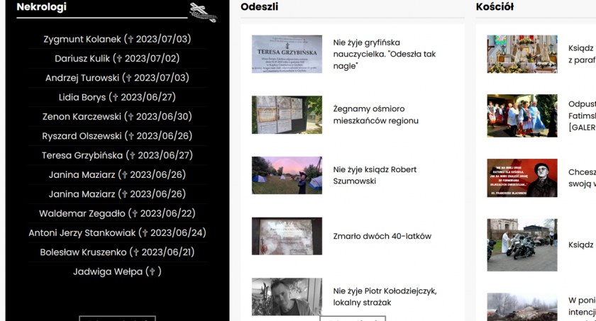 Nowe nekrologi w nowym dziale