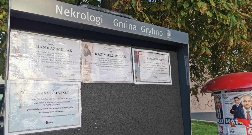 Nowe nekrologi na tablicach