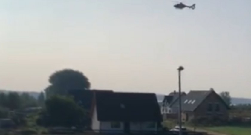 Helikopter w Wełtyniu. Lądował na prywatnej posesji