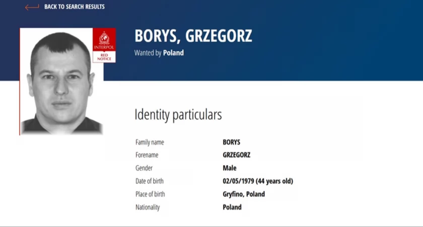 Interpol wydał czerwoną notę za Grzegorzem Borysem