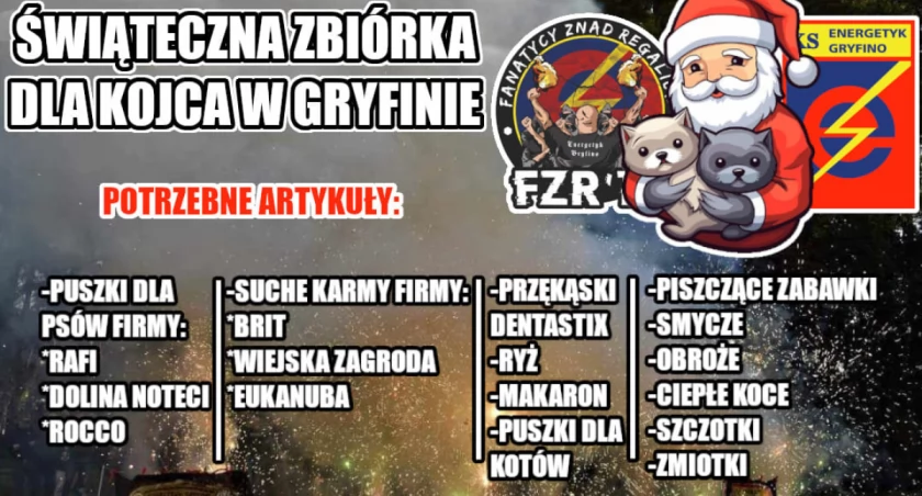 Kibice Energetyka zbierają artykuły dla gryfińskiego kojca
