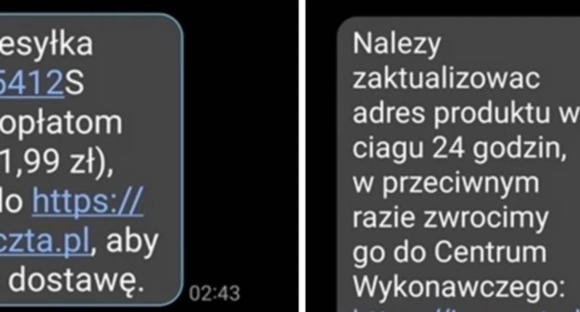 Uważajcie na oszustów! SMS’y dotyczące rzekomych dopłat do przesyłek kurierskich lub zmiany danych adresowych