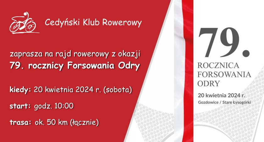 Przejadą rowerami trasę forsowania Odry