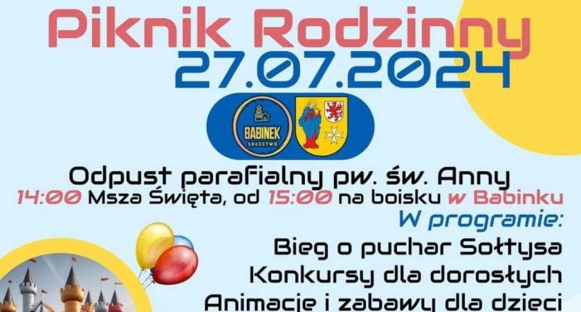 Babinek zaprasza na Piknik Rodzinny i Odpust Parafialny