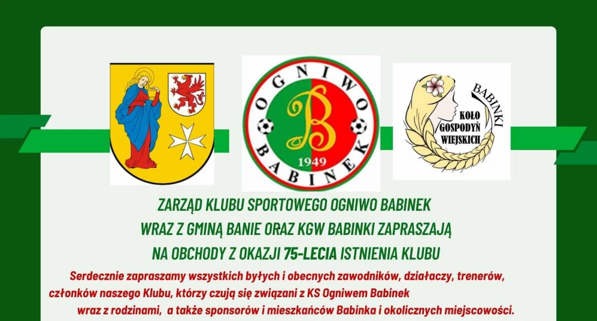 Ogniwo Babinek zaprasza na 75-lecie. Będzie dużo atrakcji!