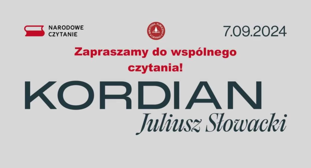 Narodowe czytanie w Gryfinie. Będzie Kordian
