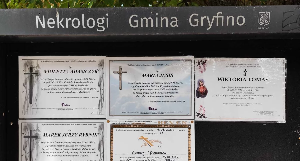 Żegnamy zmarłych mieszkańców naszego regionu