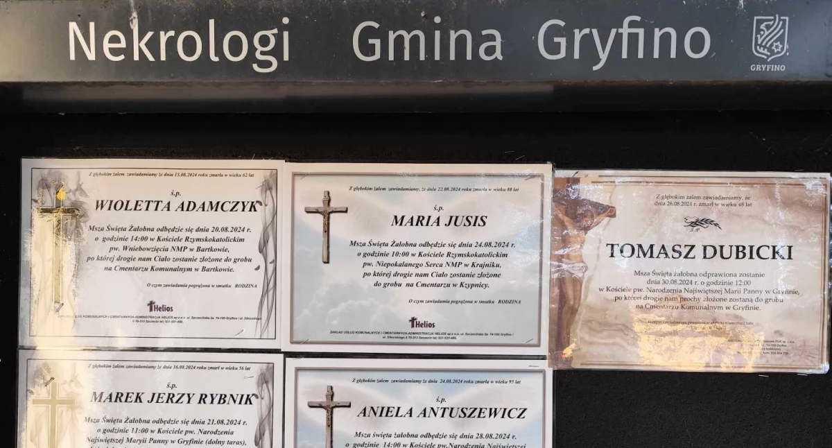 Zmarła m.in. 95-letnia gryfinianka