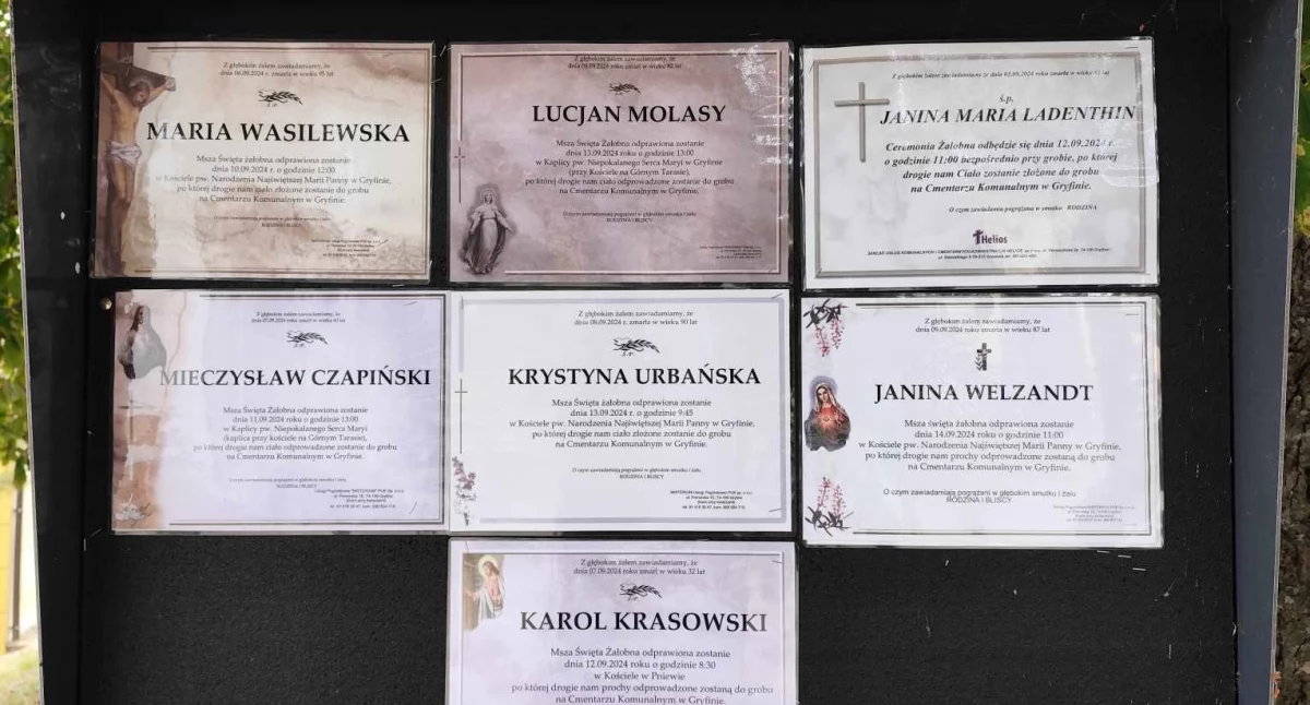 Żegnamy siedmioro zmarłych gryfinian. W tym 32-latka