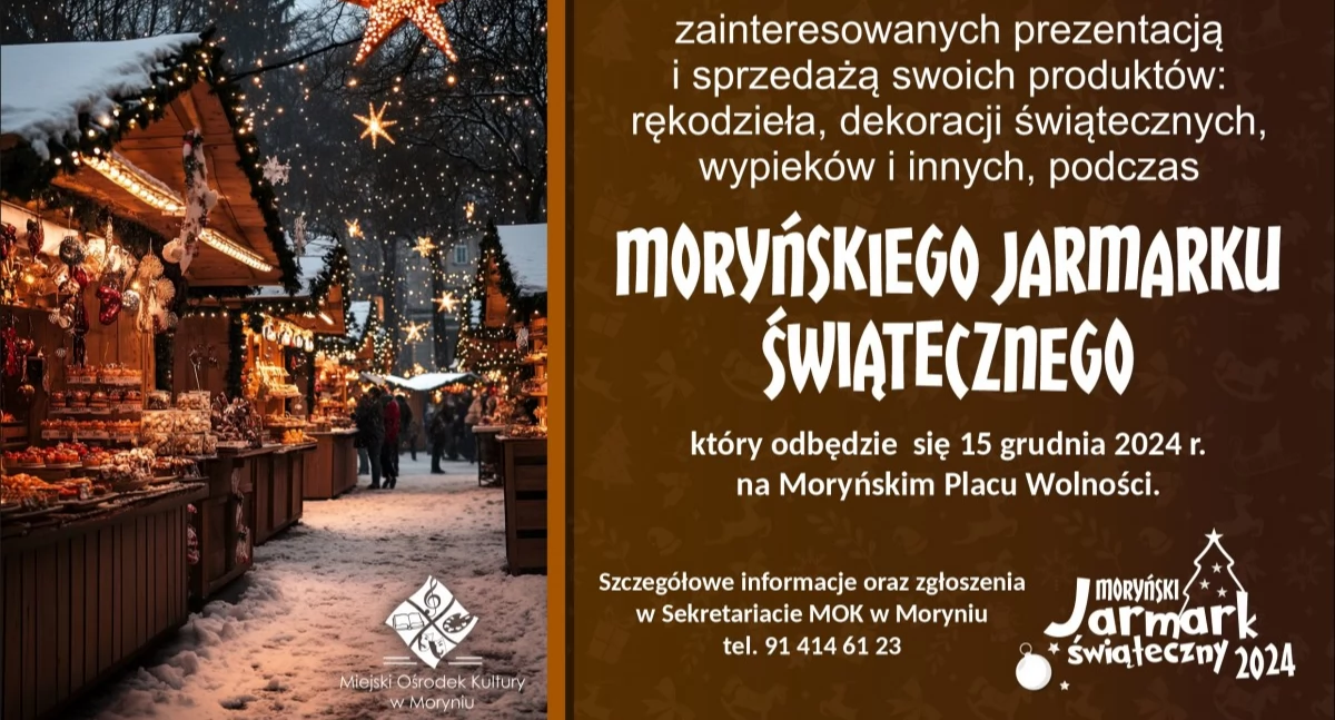 W Moryniu też odbędzie się Jarmark Bożonarodzeniowy